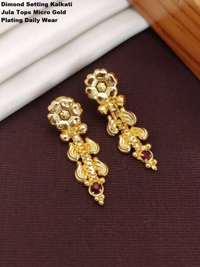 Micro Gold Tops Daily Wear Earring Catalog
